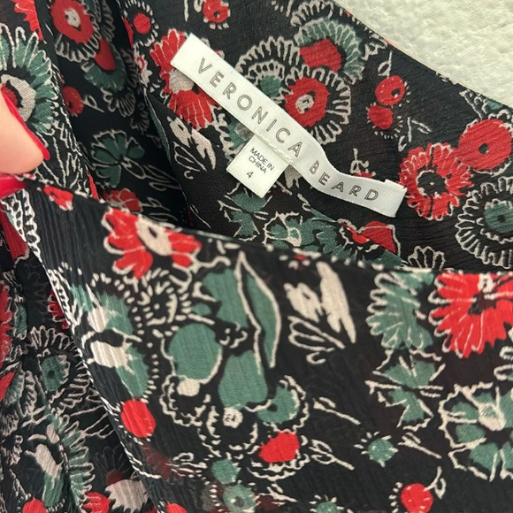 Veronica Beard One-Shoulder Floral Silk Mini Dress - Picture 11 of 12